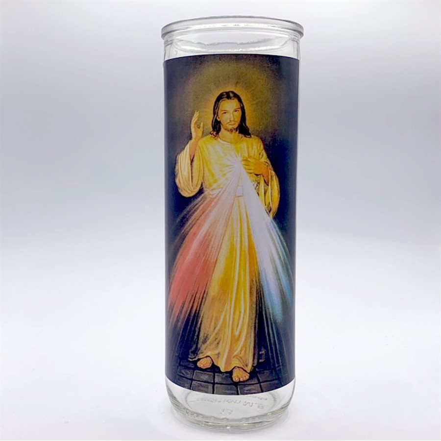 Contenant de verre, Christ miséricordieux, 7,6 x 21 cm / un
