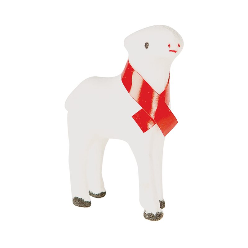 Moutons blancs, foulard rouge / un