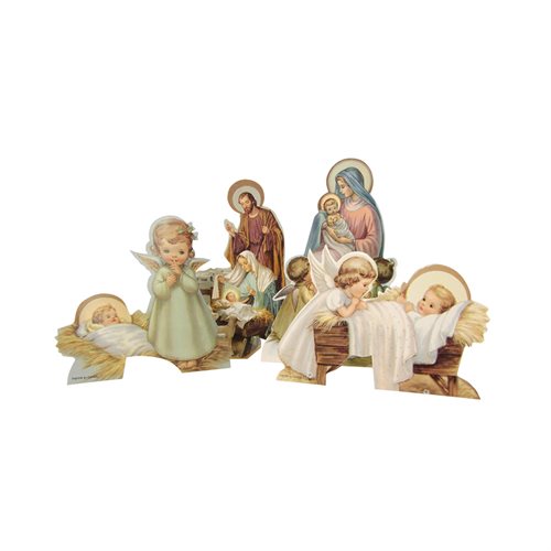 Image cartonnée crèche de Noël / un