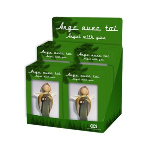 Boîte de 12 anges variés 7,6 cm, résine
