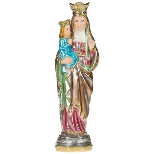 Statue Sainte Anne Beaupré, plâtre coloré, fini nacré, 30 cm