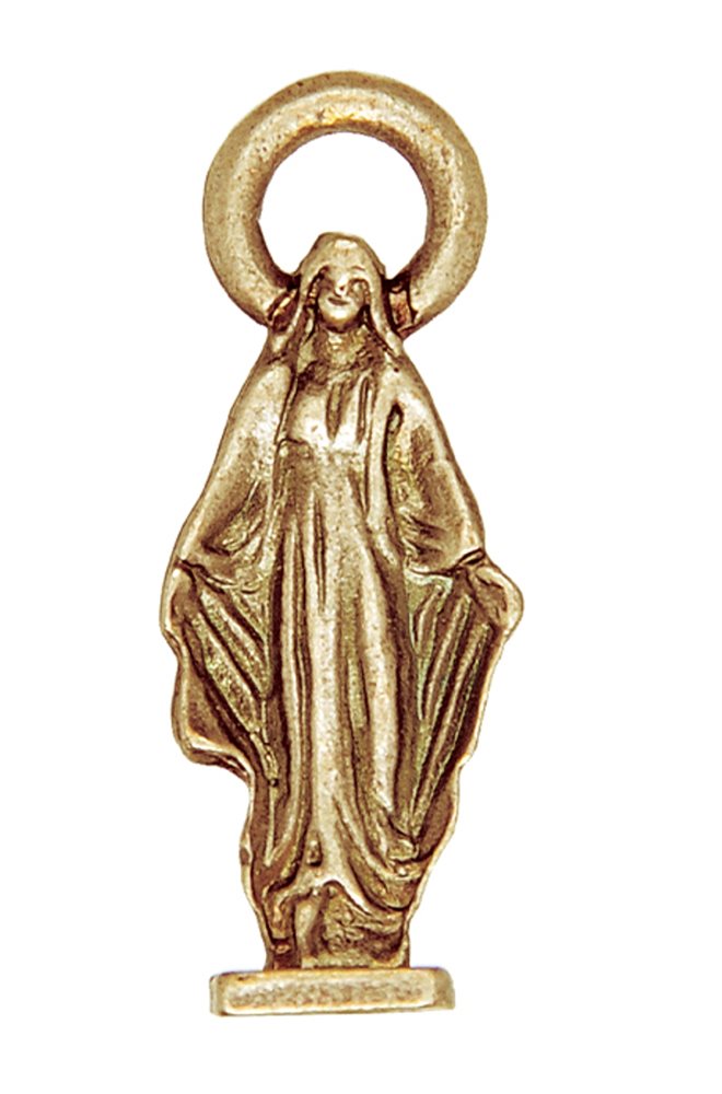 Statuette Immaculée métal doré 2,3 cm, avec pochette 4 cm