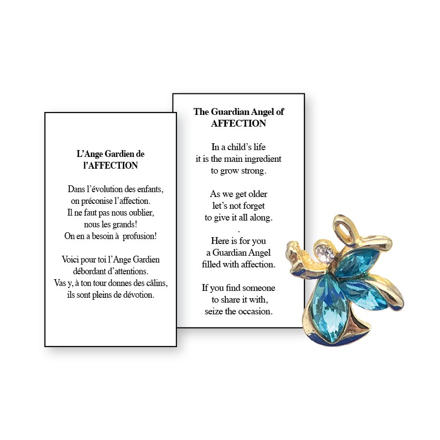 Lapel Pin Poeme, Ange Gardien affection, Anglais