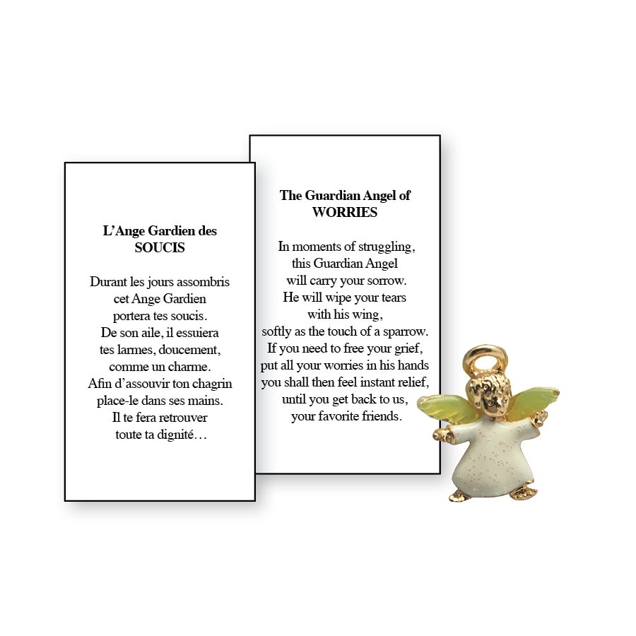 Lapel Pin Poem, Gardian Angel. Worries, English