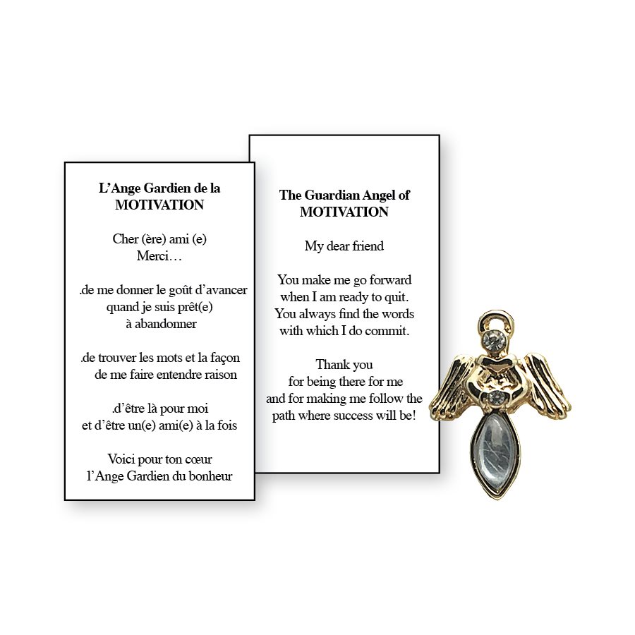 Lapel Pin Poeme, Ange Gardien motivation, Anglais