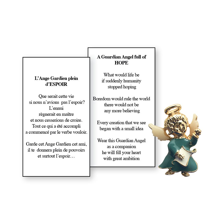 Lapel Pin Poem, Gardian Angel. Hope, English