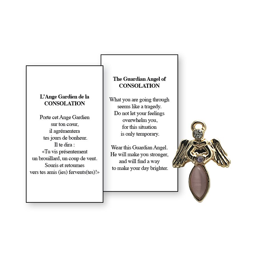 Lapel Pin Poeme, Ange Gardien consolation, Anglais