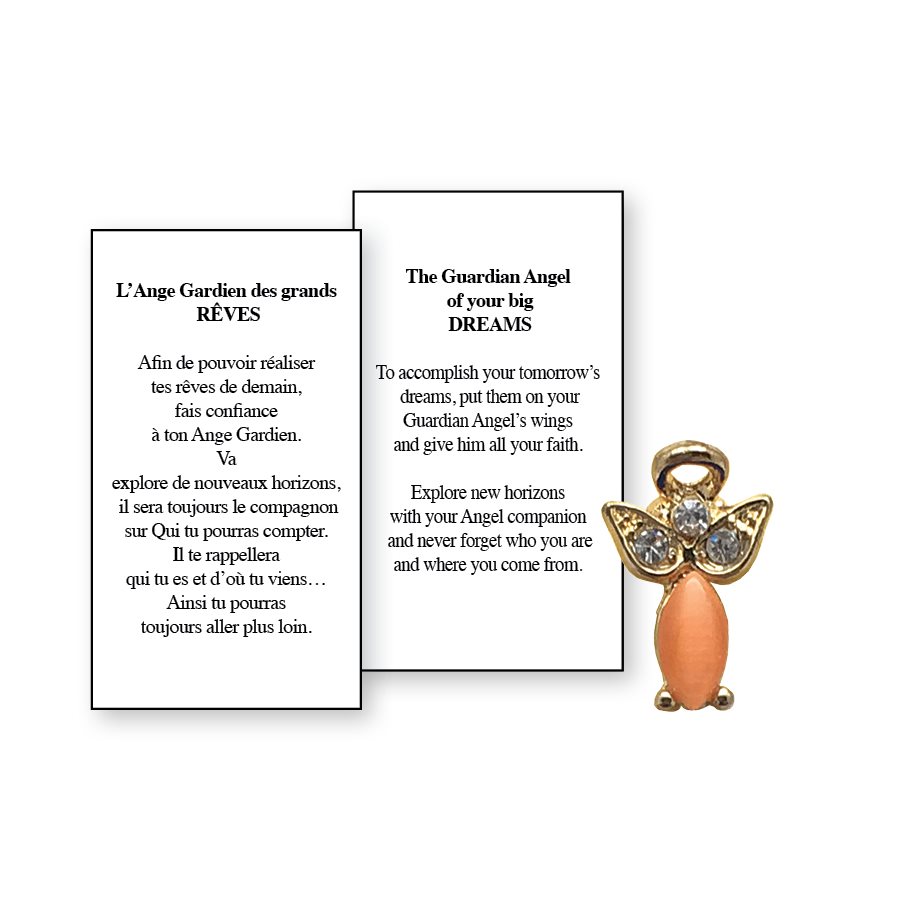 Lapel Pin Poeme, Ange Gardien grands rêves, Anglais