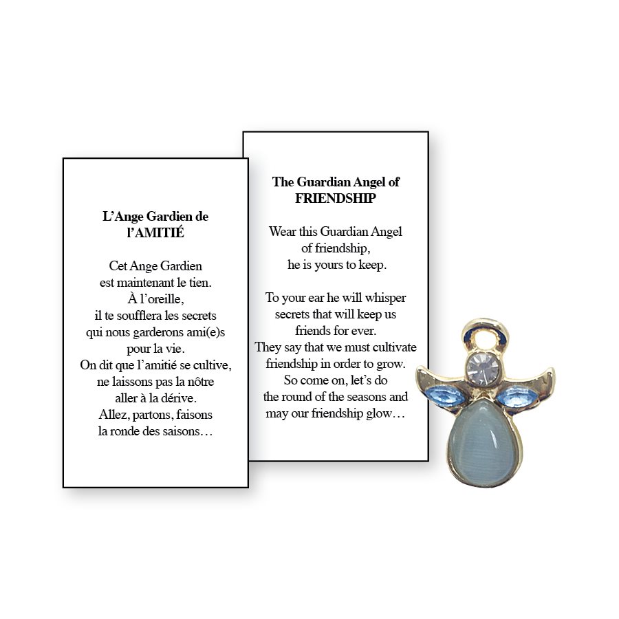 Lapel Pin Poeme, Ange Gardien amitié, Anglais