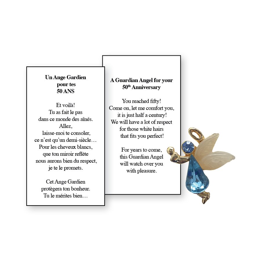 Lapel Pin Poem, Gardian Angel. 50 yaers, English