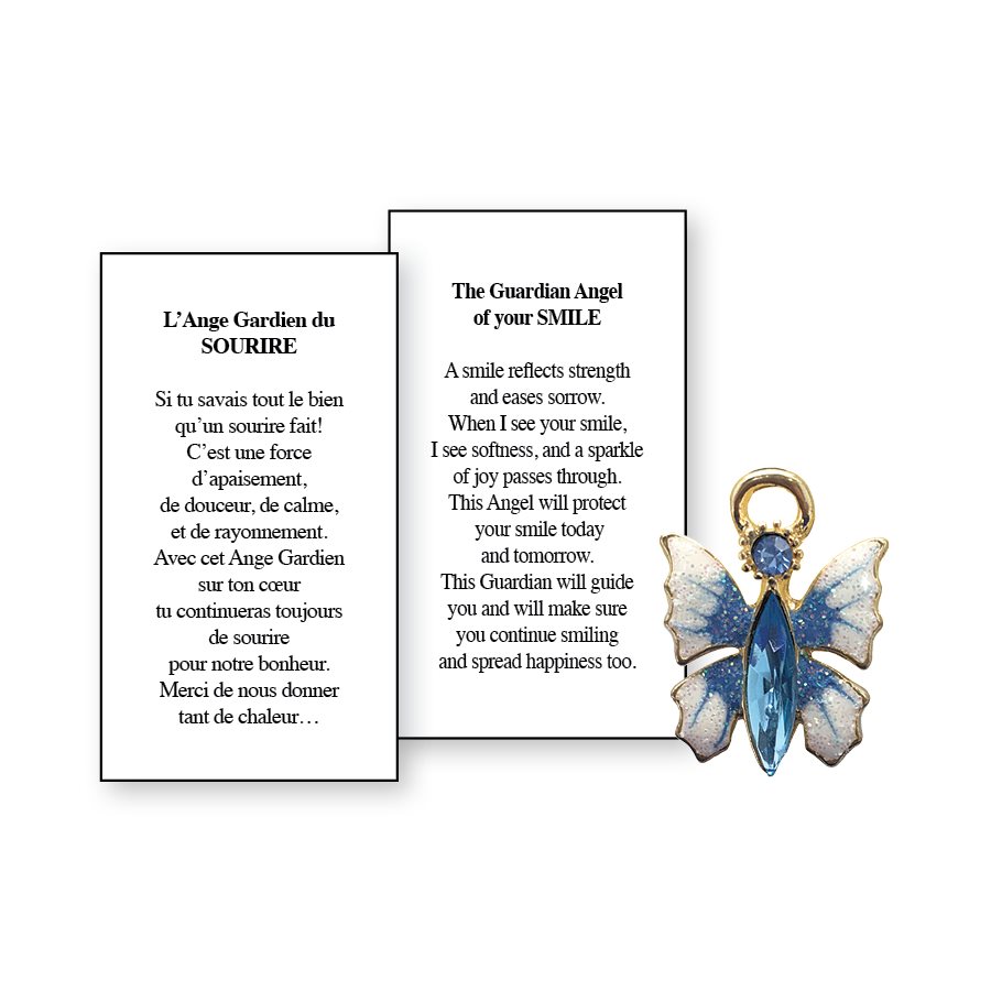 Lapel Pin Poeme, Ange Gardien sourire, Anglais