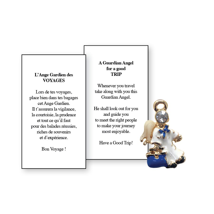 Lapel Pin Poeme, Ange Gardien voyages, Anglais