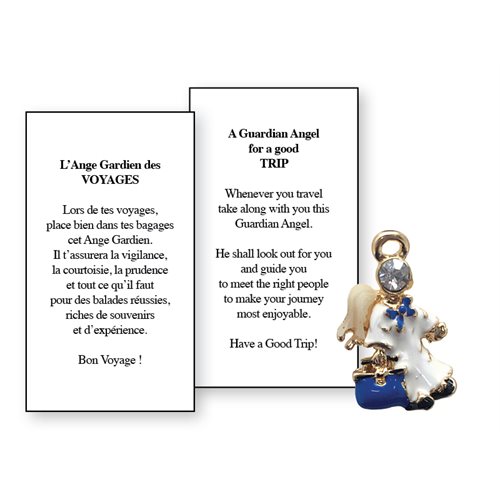 Lapel Pin Poeme, Ange Gardien voyages, Anglais