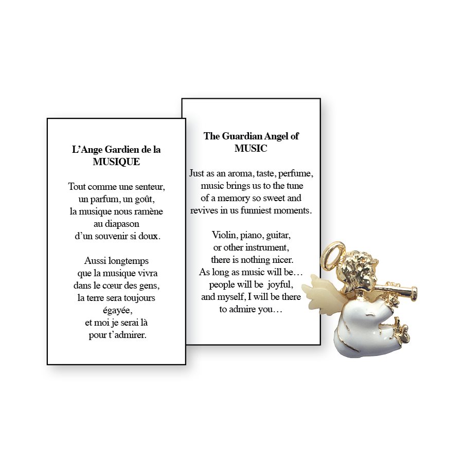 Lapel Pin Poeme, Ange Gardien musique, Anglais