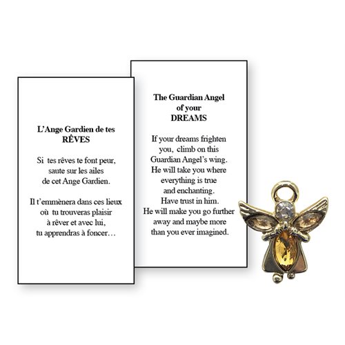 Lapel Pin Poeme, Ange Gardien rêves, Anglais