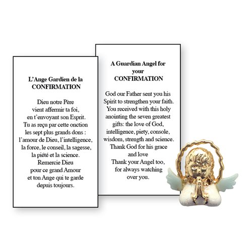 Lapel Pin Poeme, Ange Gardien confirmation, Anglais