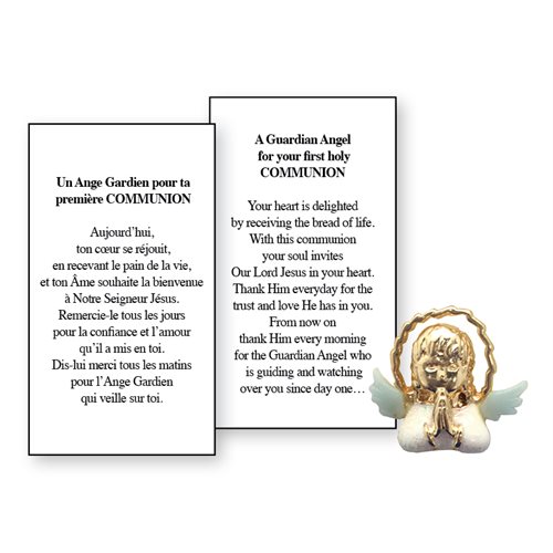 Lapel Pin Poeme, Ange Gardien communion, Anglais