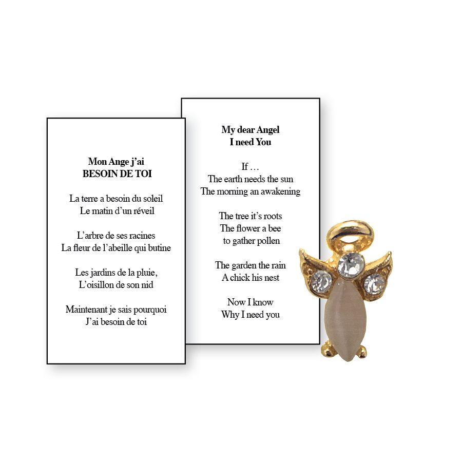 Lapel Pin Poem, Gardian Angel. need you, English