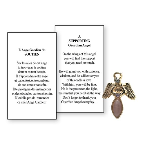 Lapel Pin Poeme, Ange Gardien soutien, Anglais