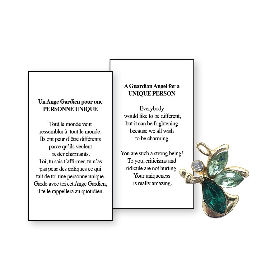 Lapel Pin Poeme, Ange Gardien personne unique, Anglais