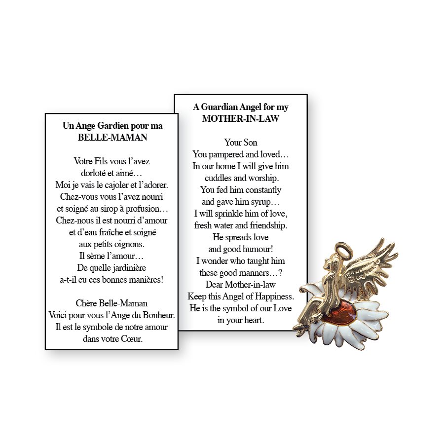 Lapel Pin Poem, Gardian Angel. Mother-in-law, English