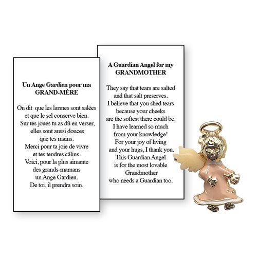 Lapel Pin Poeme, Ange Gardien grand-maman, ma , Anglais