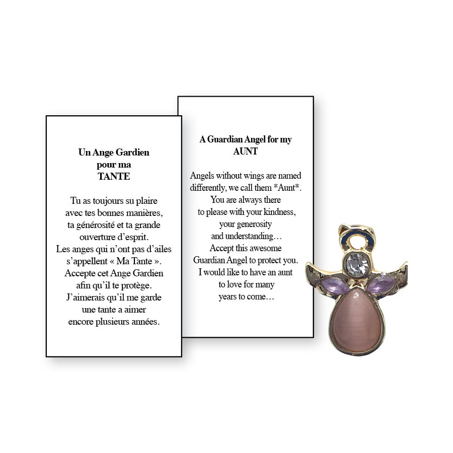 Lapel Pin Poeme, Ange Gardien tante, Anglais