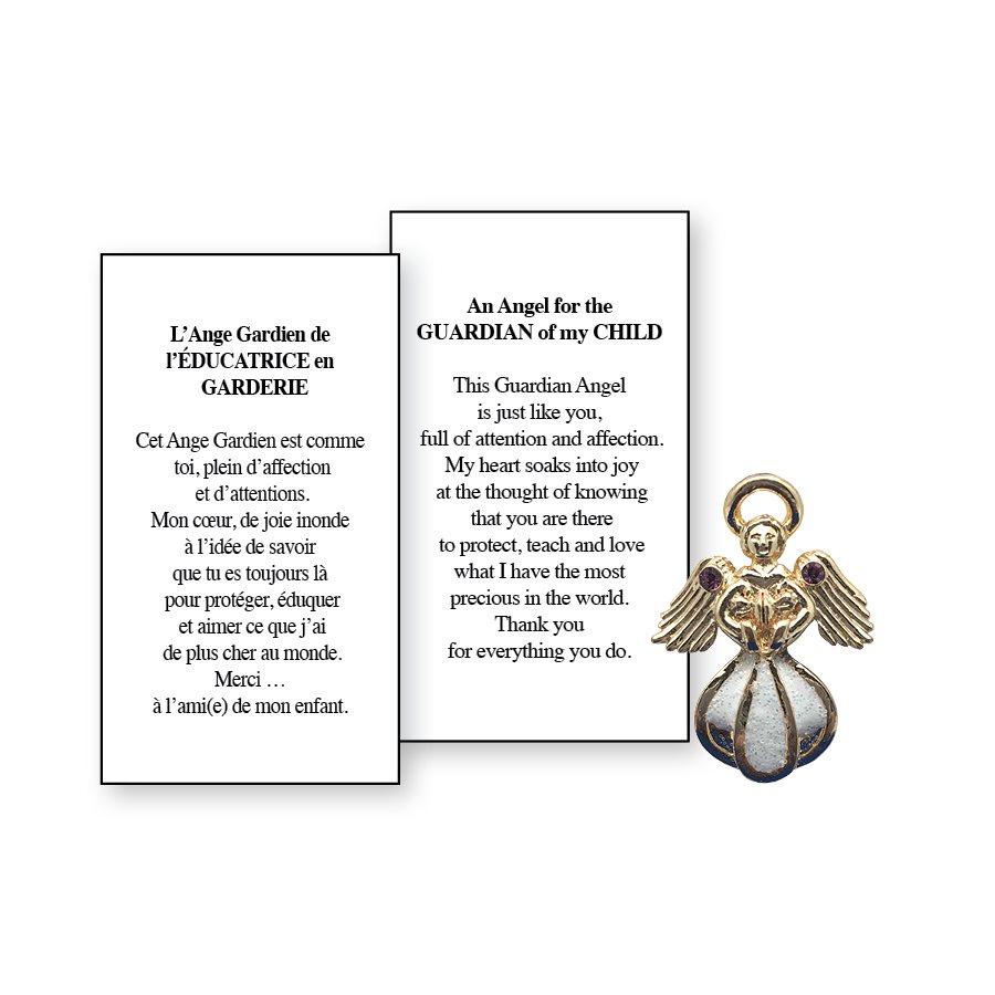 Lapel Pin Poeme, Ange Gardien éducatrice en garderie