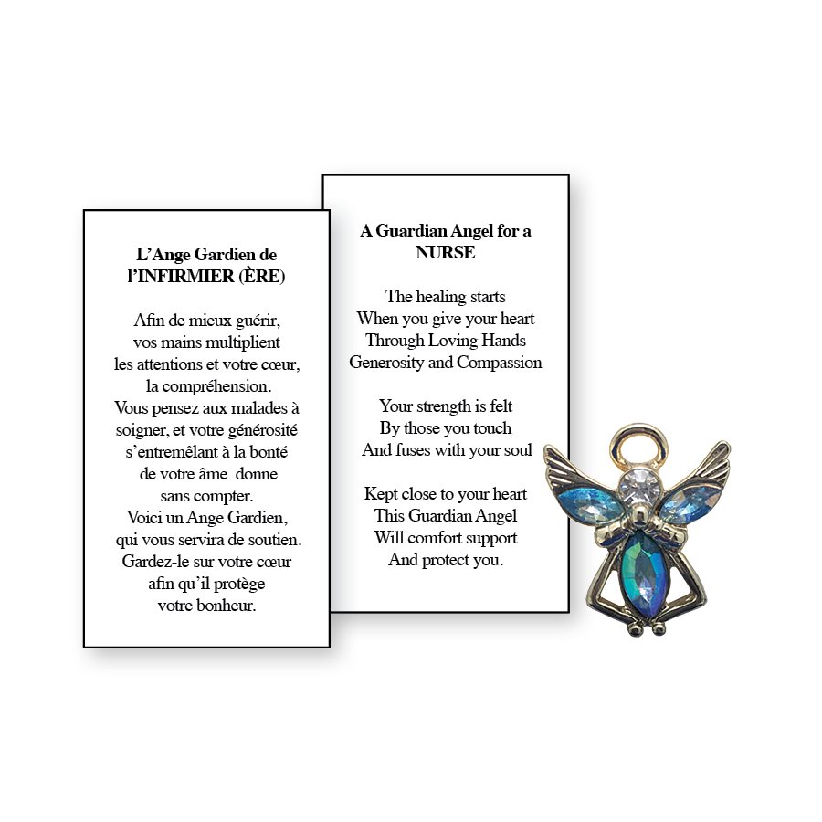 Lapel Pin Poeme, Ange Gardien infirmier(re), Anglais