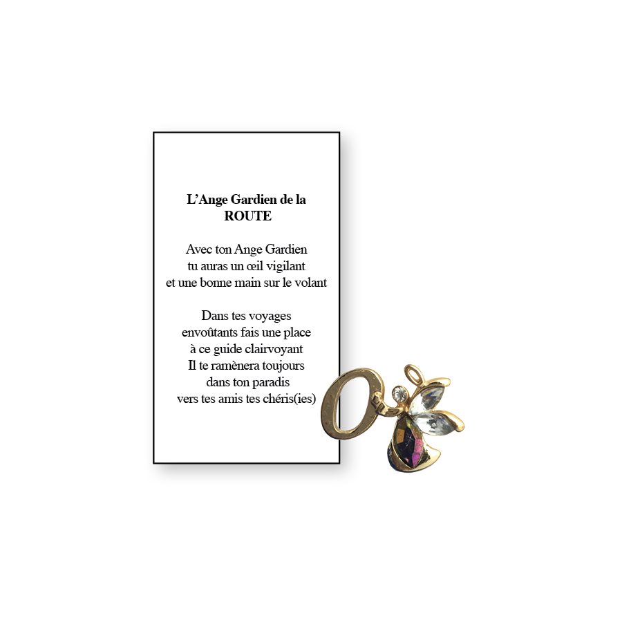 Lapel Pin Poeme, Ange Gardien route O, Anglais