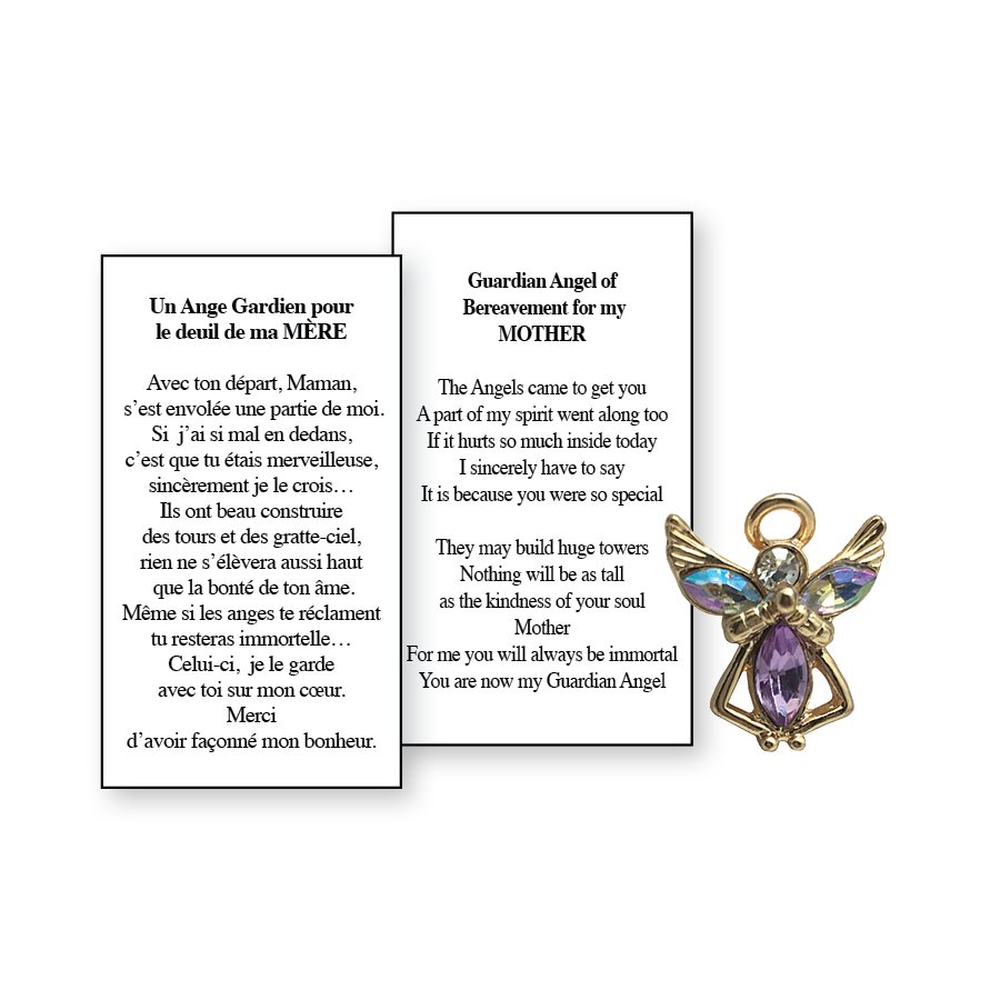 Lapel Pin Poem, Funeral Angel. Bereavement, mother, English