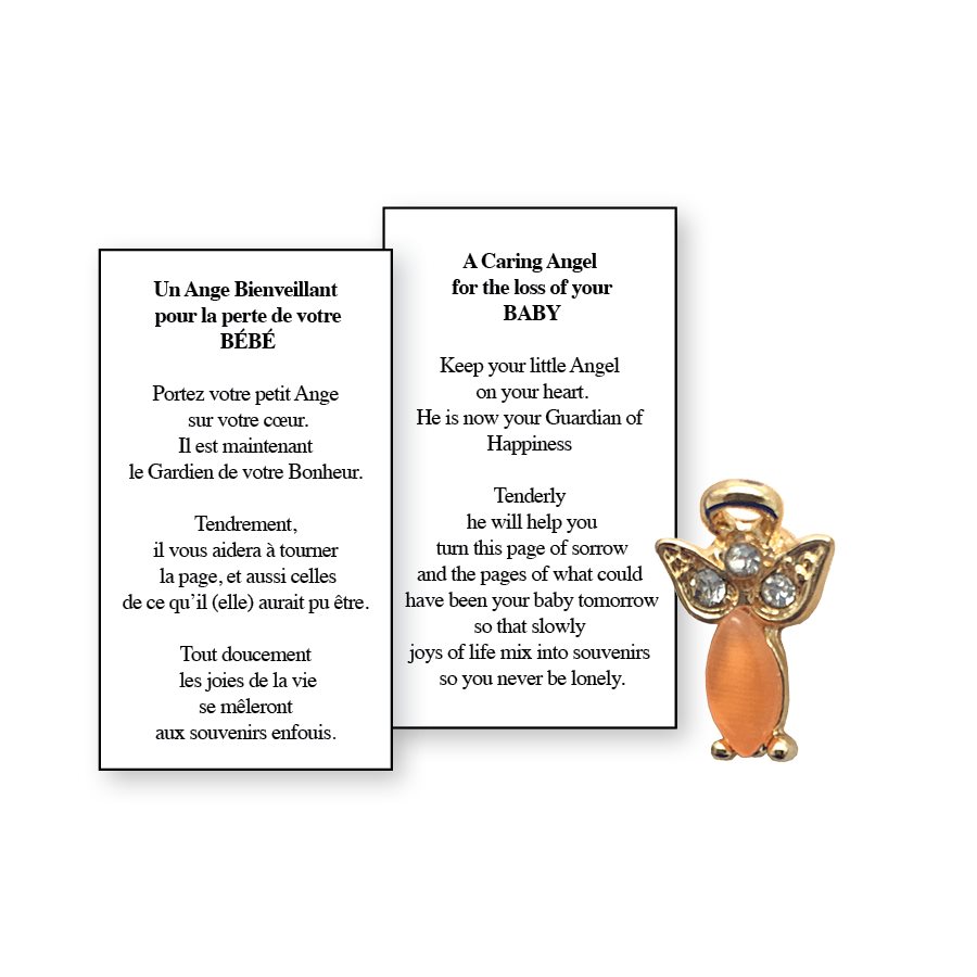 Lapel Pin Poem, Funeral Angel. Bereavement, Baby, English