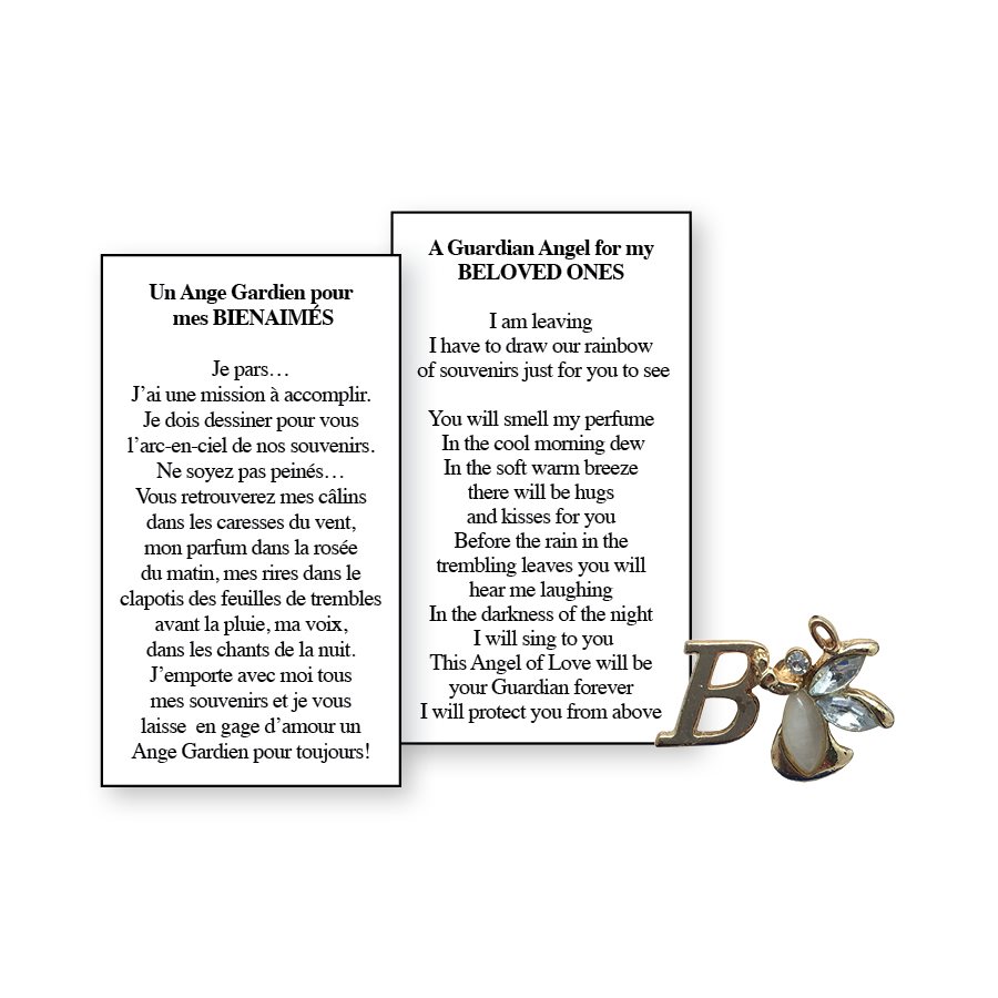 Lapel Pin Poem, Funeral Angel. Beloved Ones ,B, English