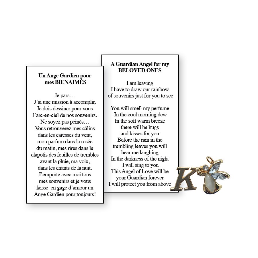 Lapel Pin Poem, Funeral Angel. Beloved Ones, K, English