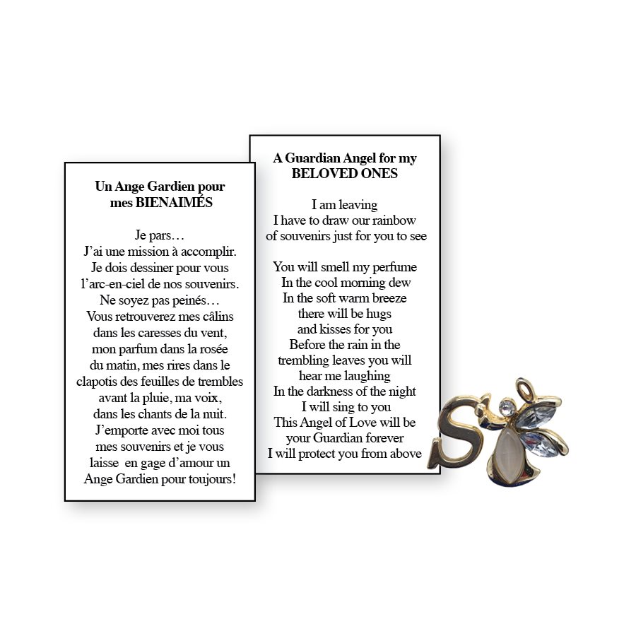 Lapel Pin Poem, Funeral Angel. Beloved Ones, S, English