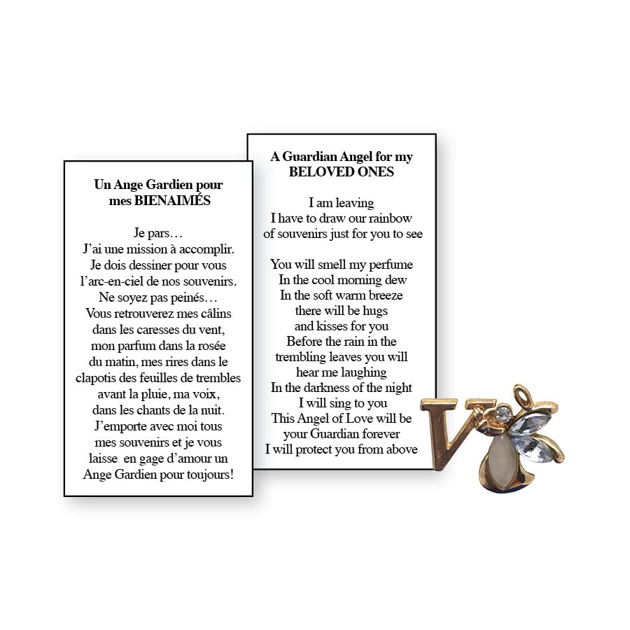 Lapel Pin Poem, Funeral Angel. Beloved Ones, V, English