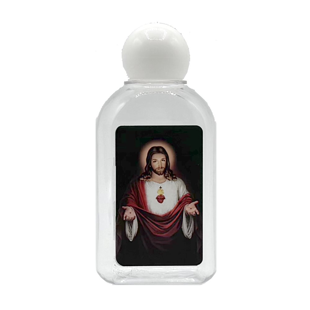 Bouteille eau bénite Sacré Coeur Jésus, 4,5 cm x 9 cm Bouteille eau bénite Sacré Coeur Jésus, 4,5 cm x 9 cm