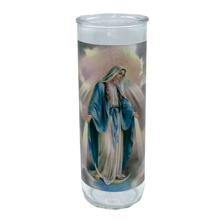 Our Lady of Grace Glass Nova Candle Holders, 3 x 8¼" / un