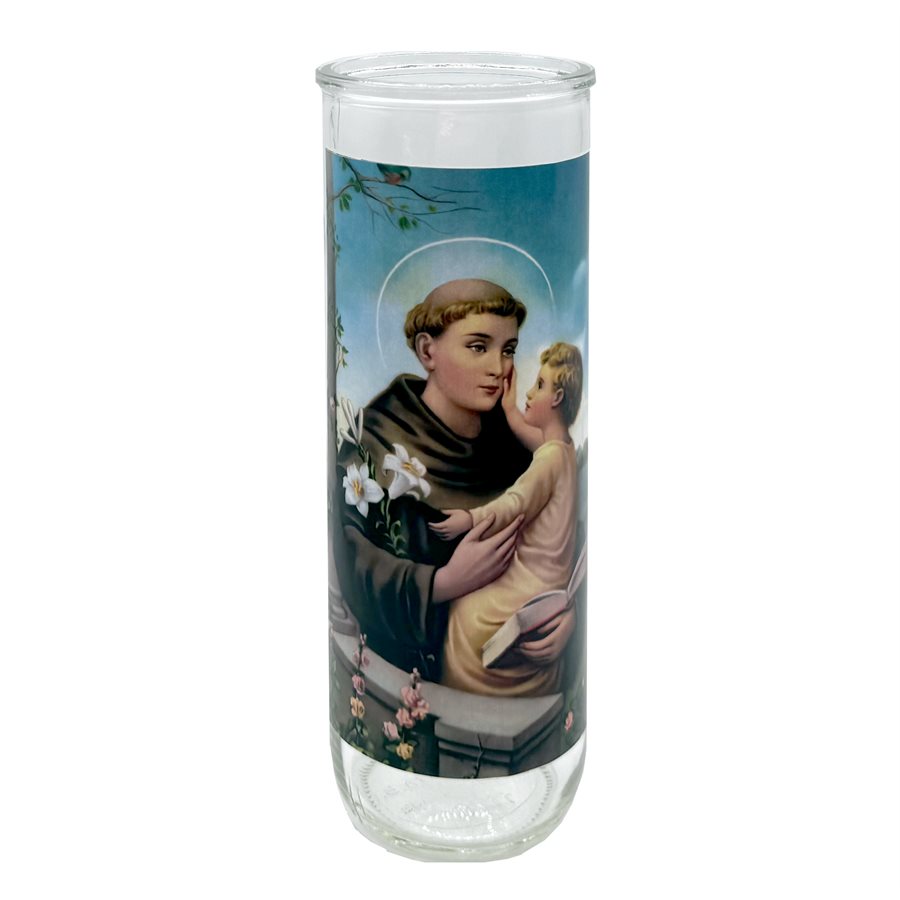 Saint Anthony Glass Nova Candle Holders, 3 x 8¼" / un