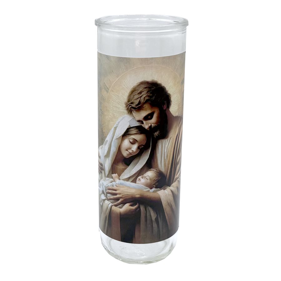 Holy Family Glass Nova Candle Holders, 3 x 8¼" / un